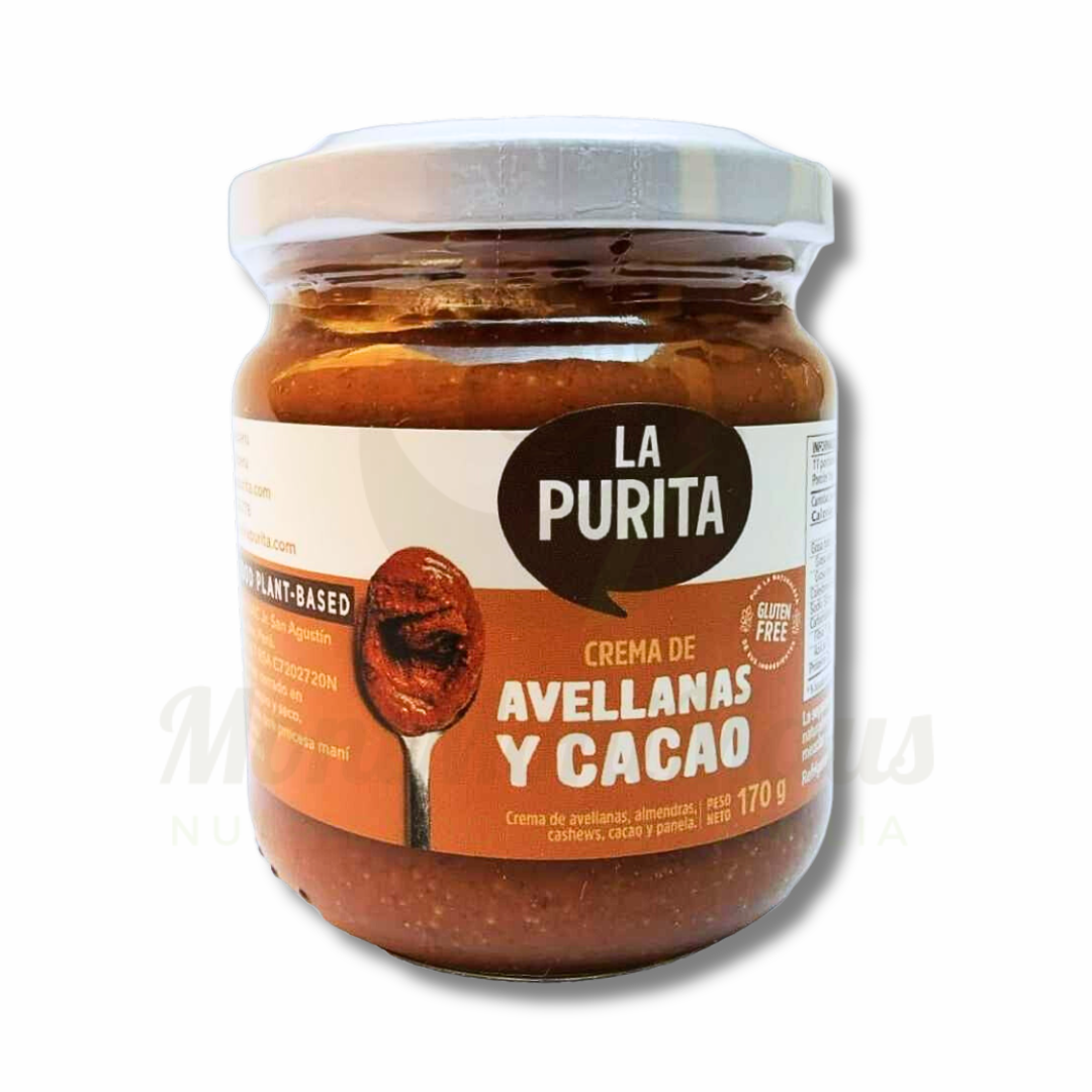 Mantequilla de Avellanas y Cacao La Purita