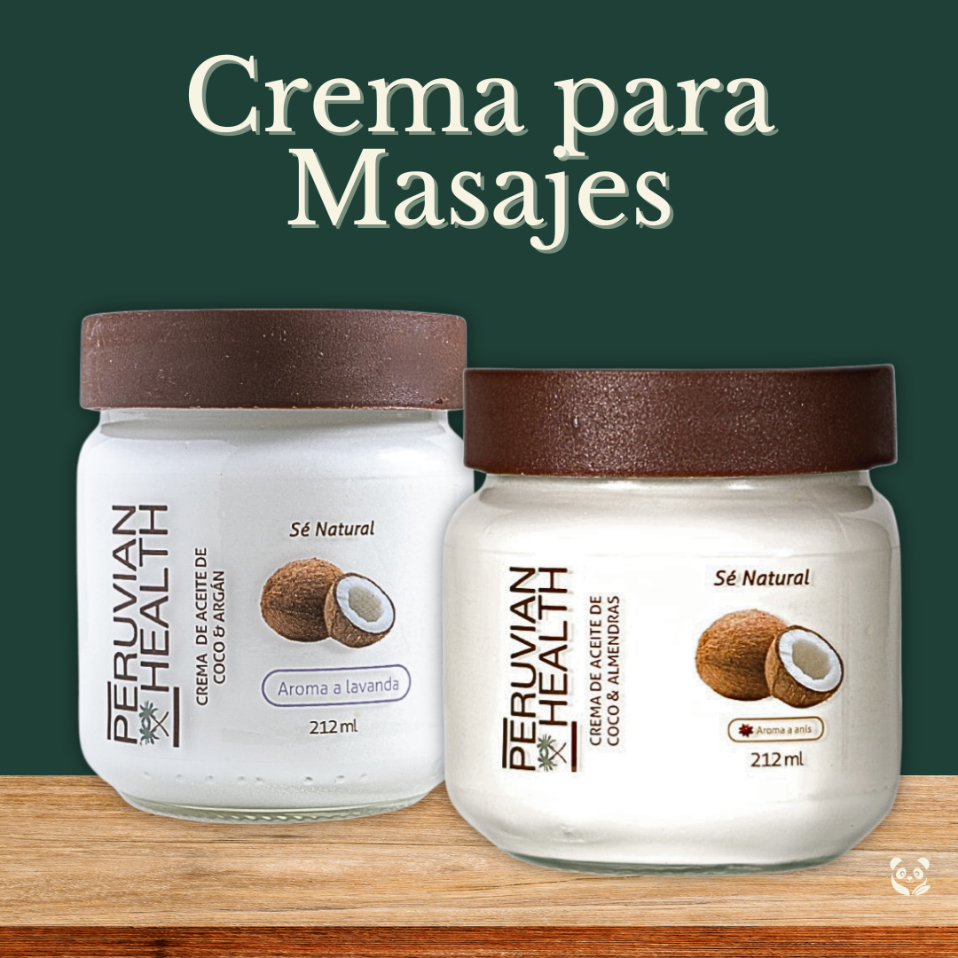 Crema de Masajes Natural | Coco & Almendras o Coco & Argán Peruvian Health