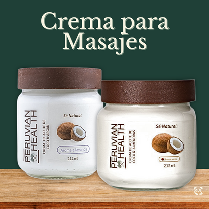 Crema de Masajes Natural | Coco & Almendras o Coco & Argán Peruvian Health