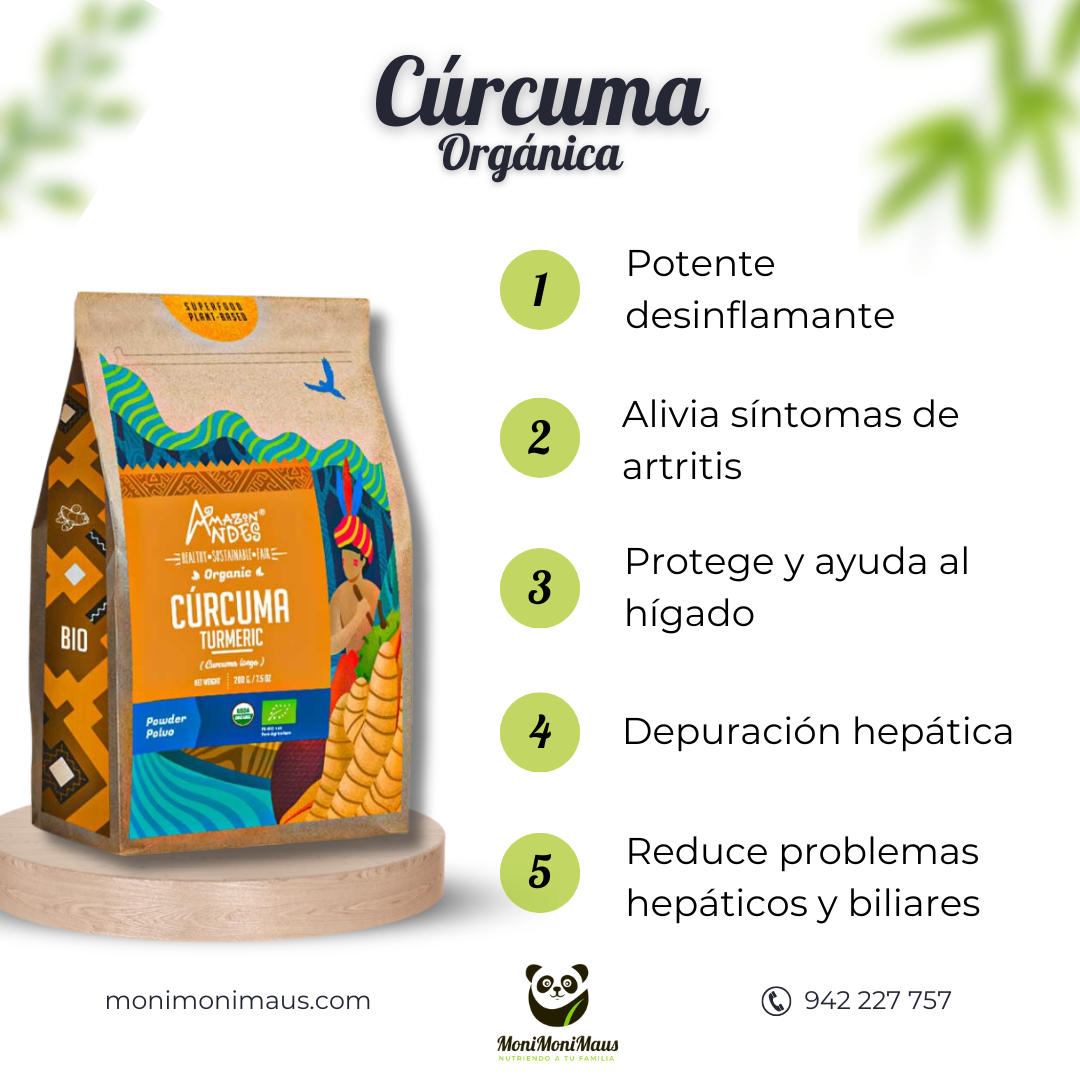 Cúrcuma pura orgánica Amazon Andes