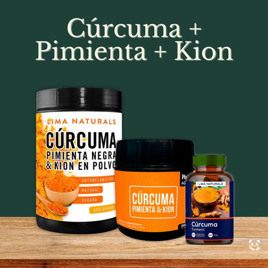Cúrcuma + Pimienta Negra + Kión | Antiinflamatorio y analgésico natural diario Lima Naturals, Mujer Aguaje