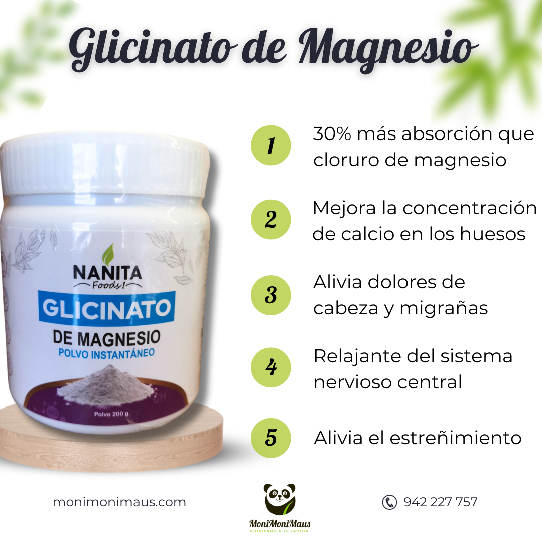 Glicinato de Magnesio puro Nanita Foods