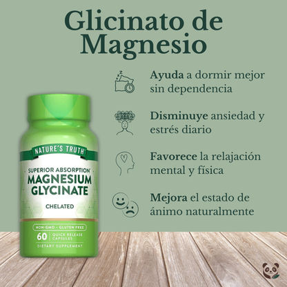 Glicinato de Magnesio Nature's Truth | Descanso profundo y alivio del estrés Nature's Truth