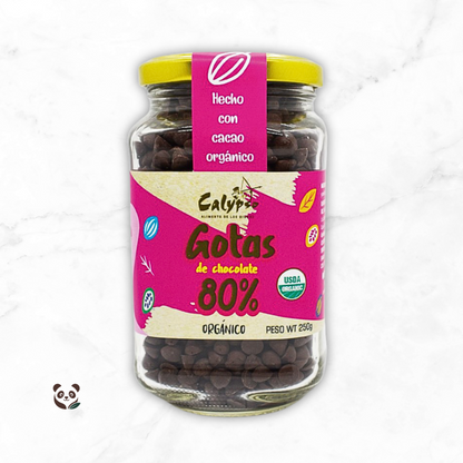 Gotas de Chocolate Orgánico 80% y 85% | Con panela o azúcar de coco Calypso