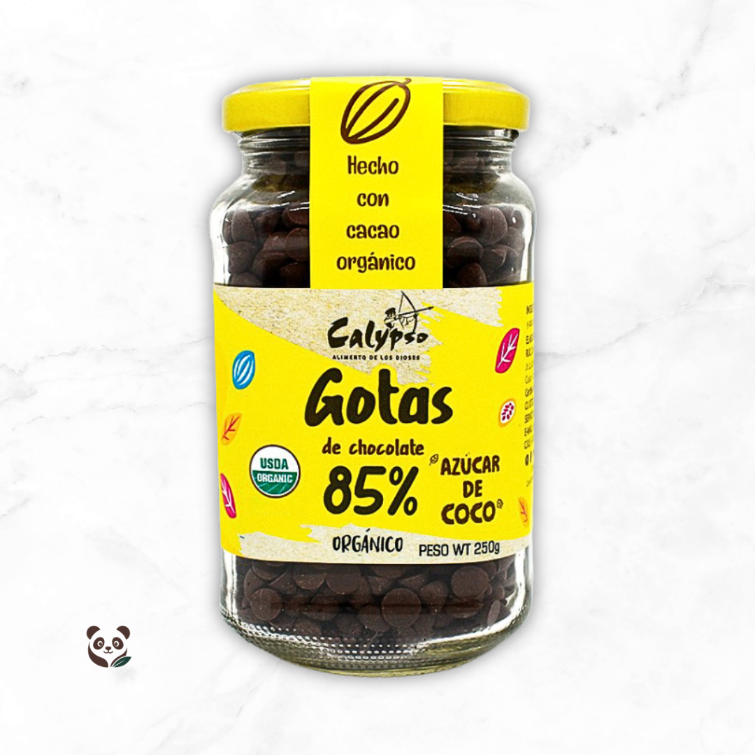 Gotas de Chocolate Orgánico 80% y 85% | Con panela o azúcar de coco Calypso