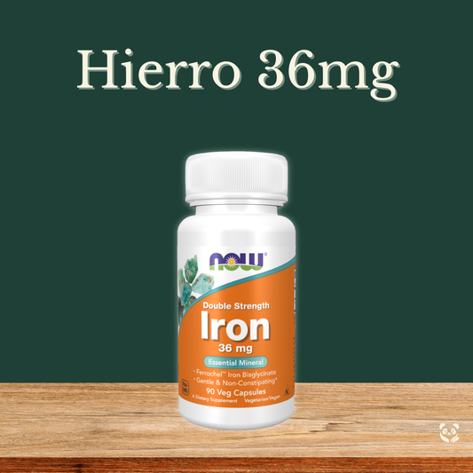Bisglicinato de Hierro 36mg NOW | Energía y soporte inmune Now Foods