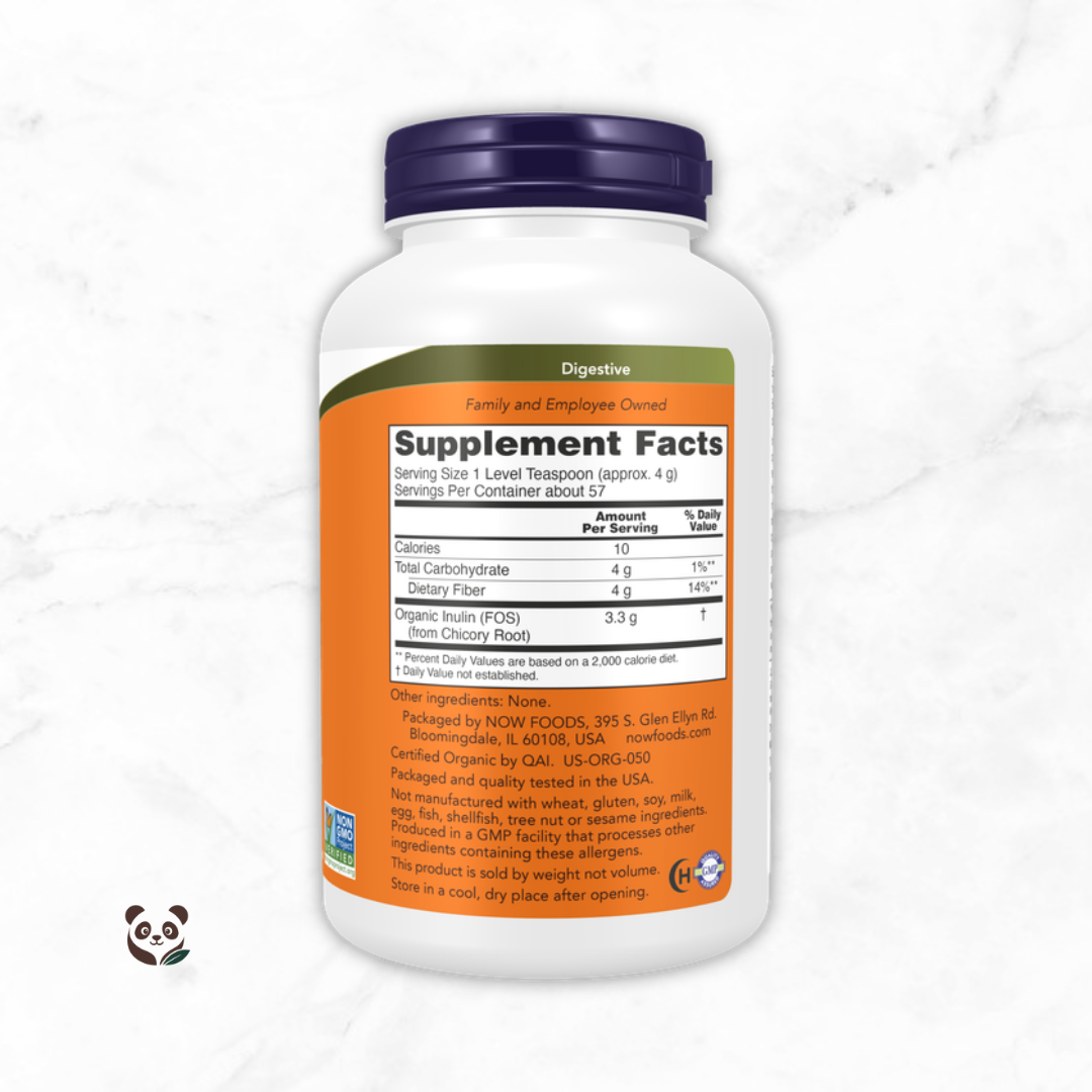 Inulina orgánica | Fibra Prebiótica para el bienestar intestinal Now Foods