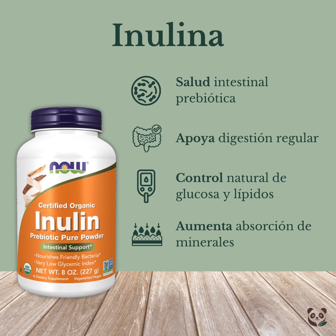Inulina orgánica | Fibra Prebiótica para el bienestar intestinal Now Foods