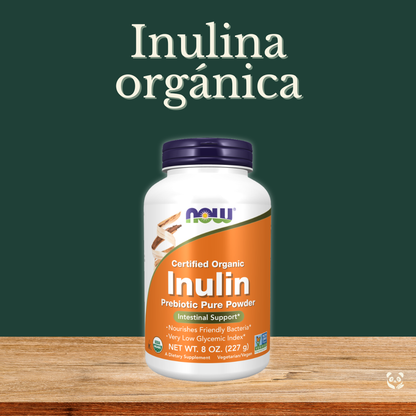 Inulina orgánica | Fibra Prebiótica para el bienestar intestinal Now Foods