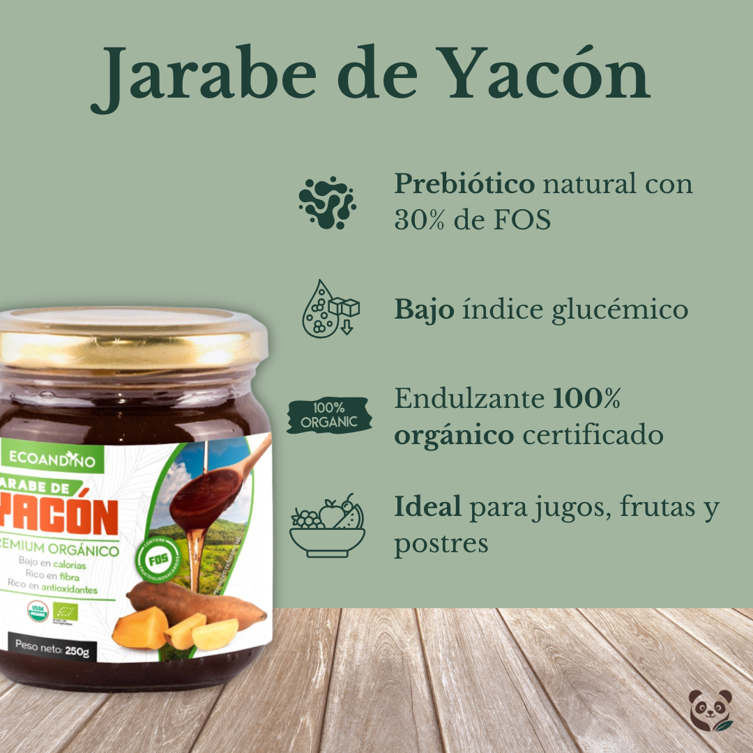 Jarabe de Yacón Orgánico Premium | Endulzante natural y prebiótico Ecoandino