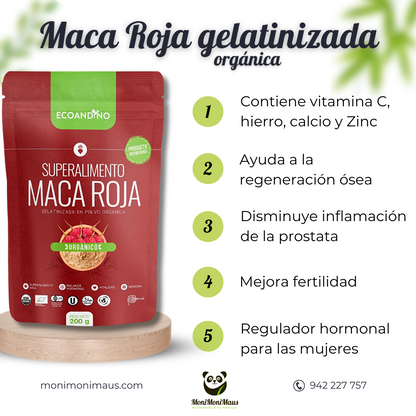 Maca roja gelatinizada orgánica Ecoandino