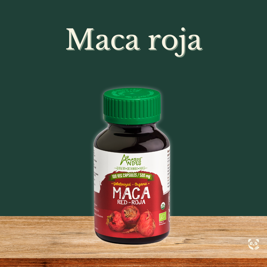 Maca Roja Orgánica en cápsulas | Salud Femenina y Masculina Amazon Andes
