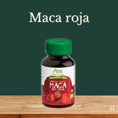 Maca Roja Orgánica en cápsulas | Salud Femenina y Masculina Amazon Andes