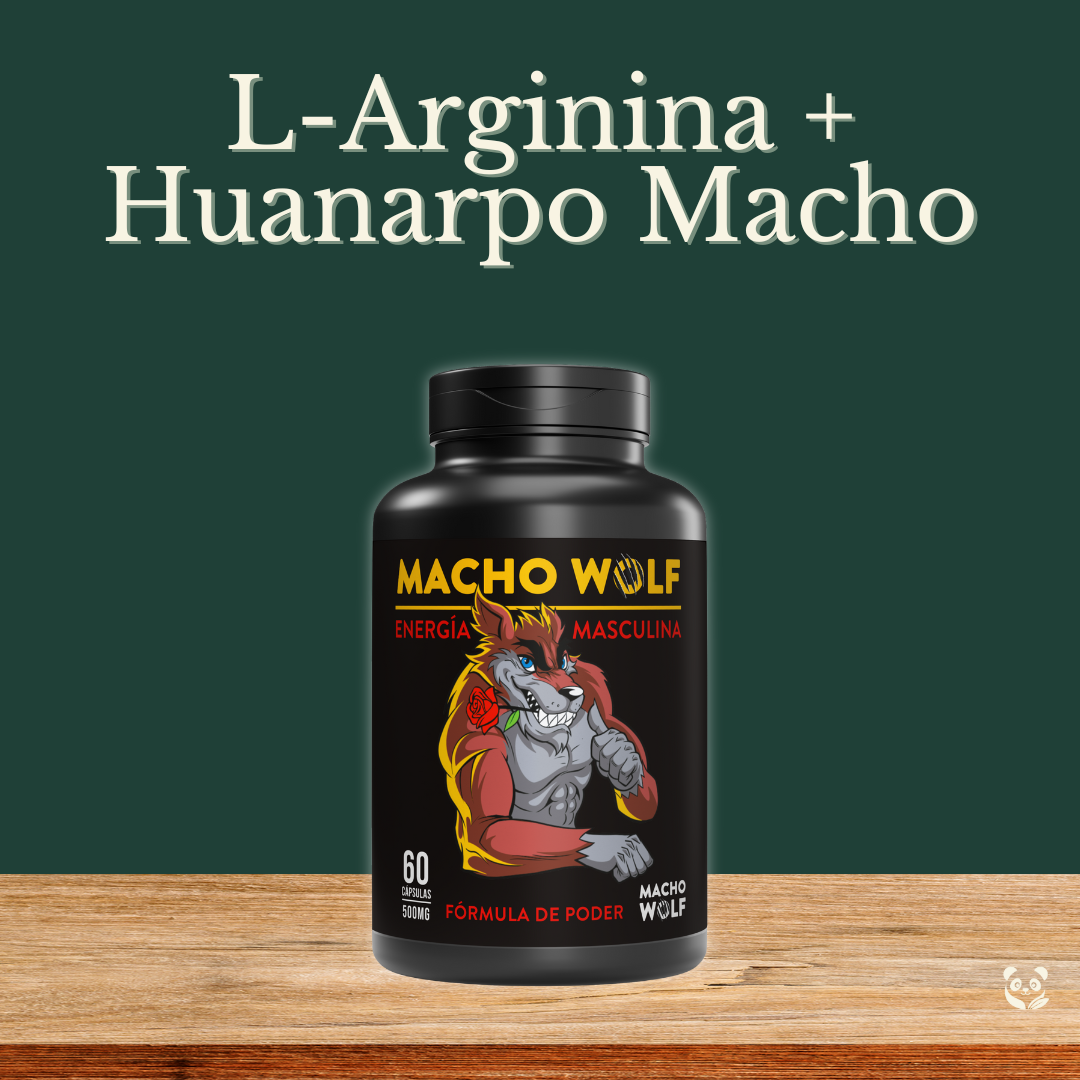 L-Arginina con Huanarpo macho y Maca negra (MACHO WOLF) | Vitalidad masculina, energía y potencia natural Maca Works