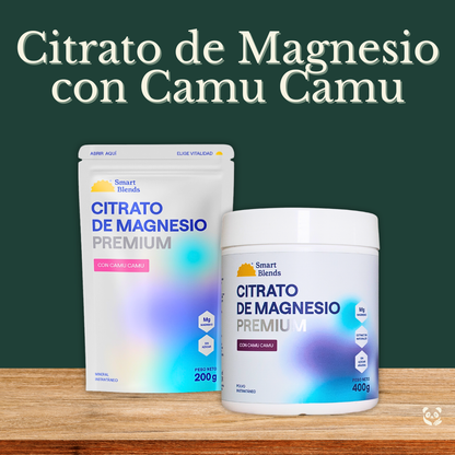 Citrato de Magnesio Premium con Camu Camu | Magnesio con vitamina C de alta absorción Smartblends