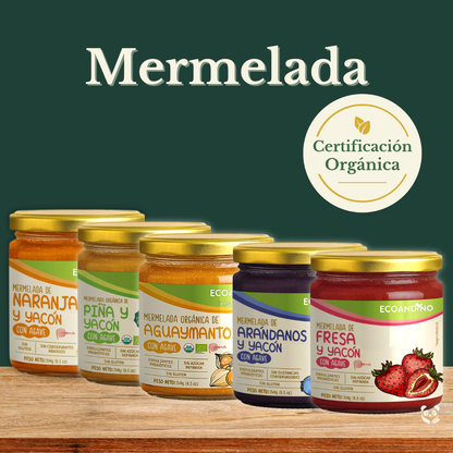 Mermelada Orgánica | Endulzada naturalmente con yacón y agave Ecoandino
