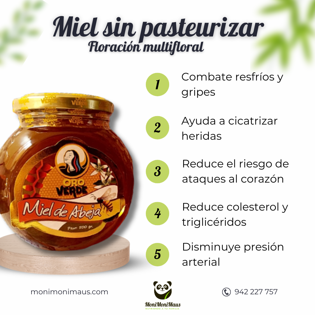 Miel de Abeja sin pasteurizar - Floración multifloral Oro Verde