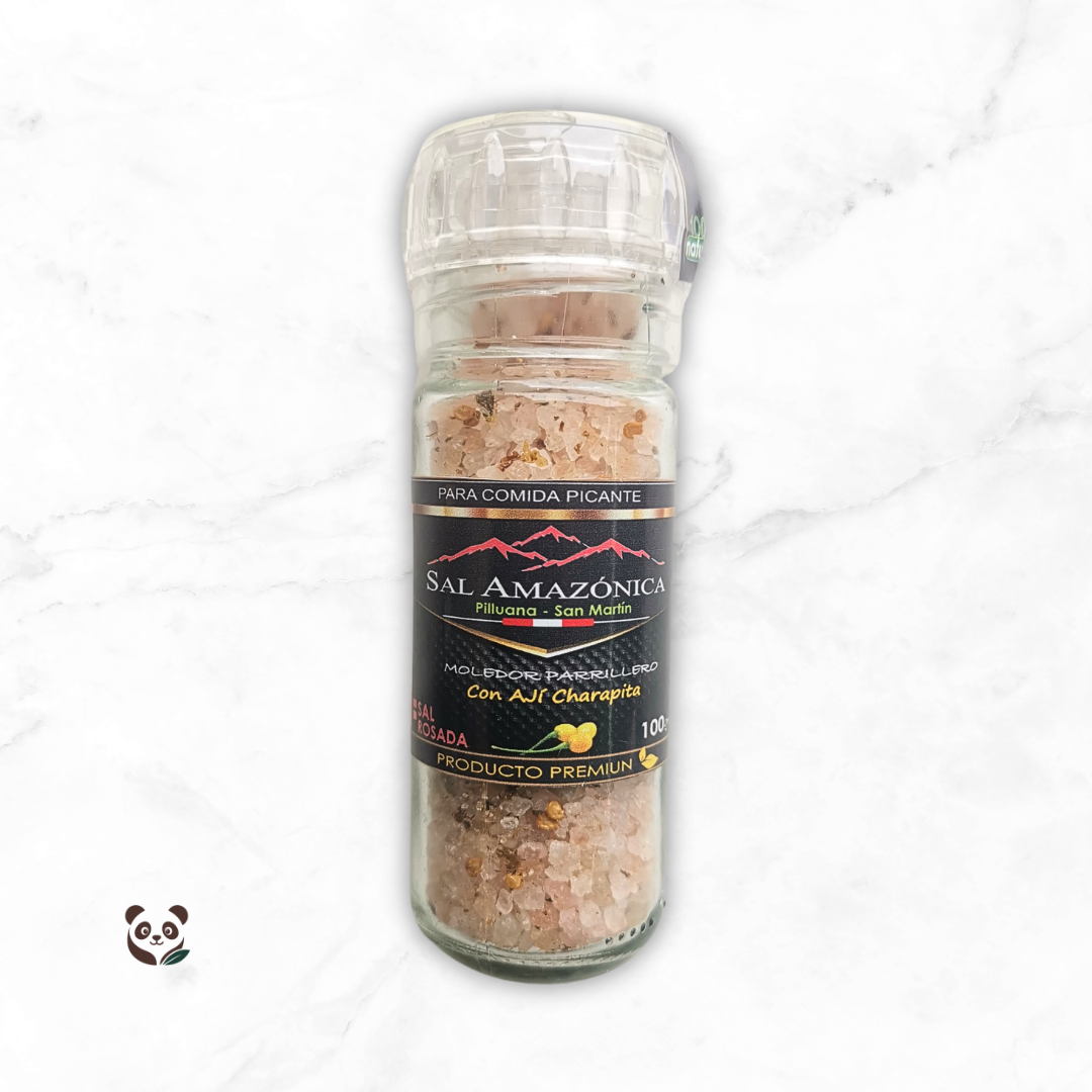 Moledor Parrillero Gourmet | Sal Rosada Amazónica con o sin Ají Charapita Cerro Sal Perú