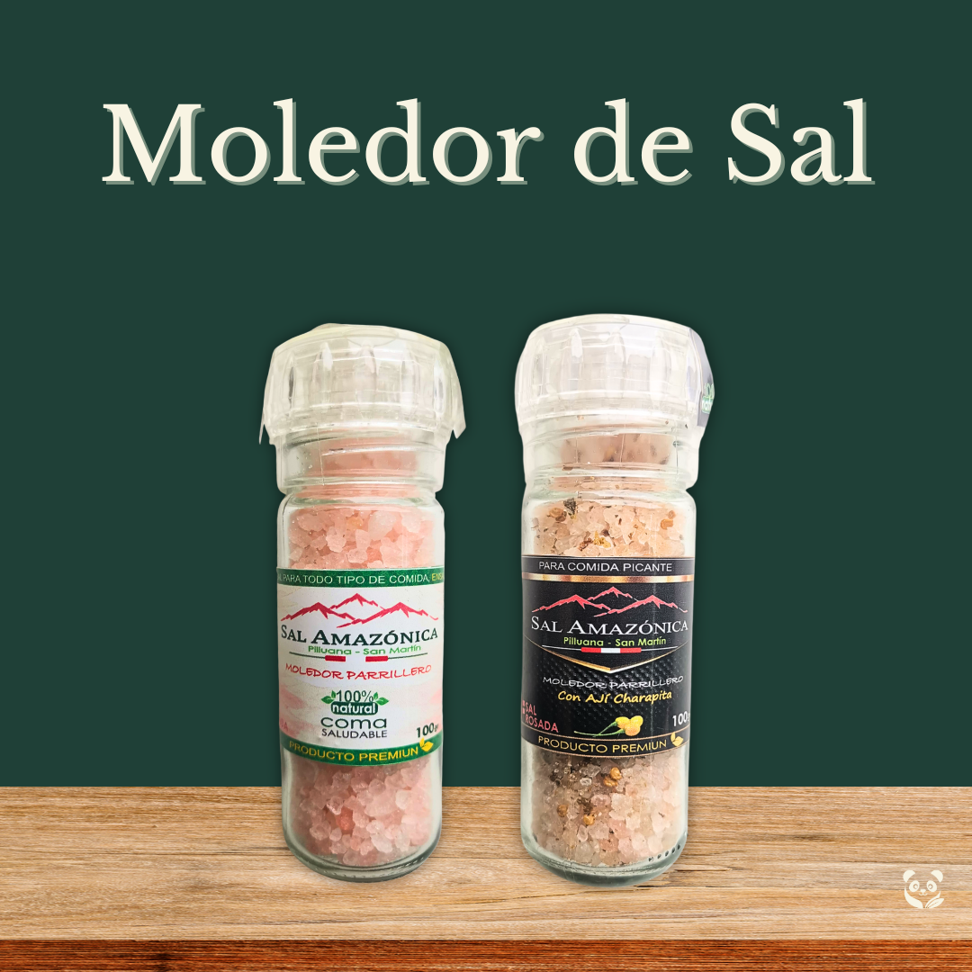 Moledor Parrillero Gourmet | Sal Rosada Amazónica con o sin Ají Charapita Cerro Sal Perú