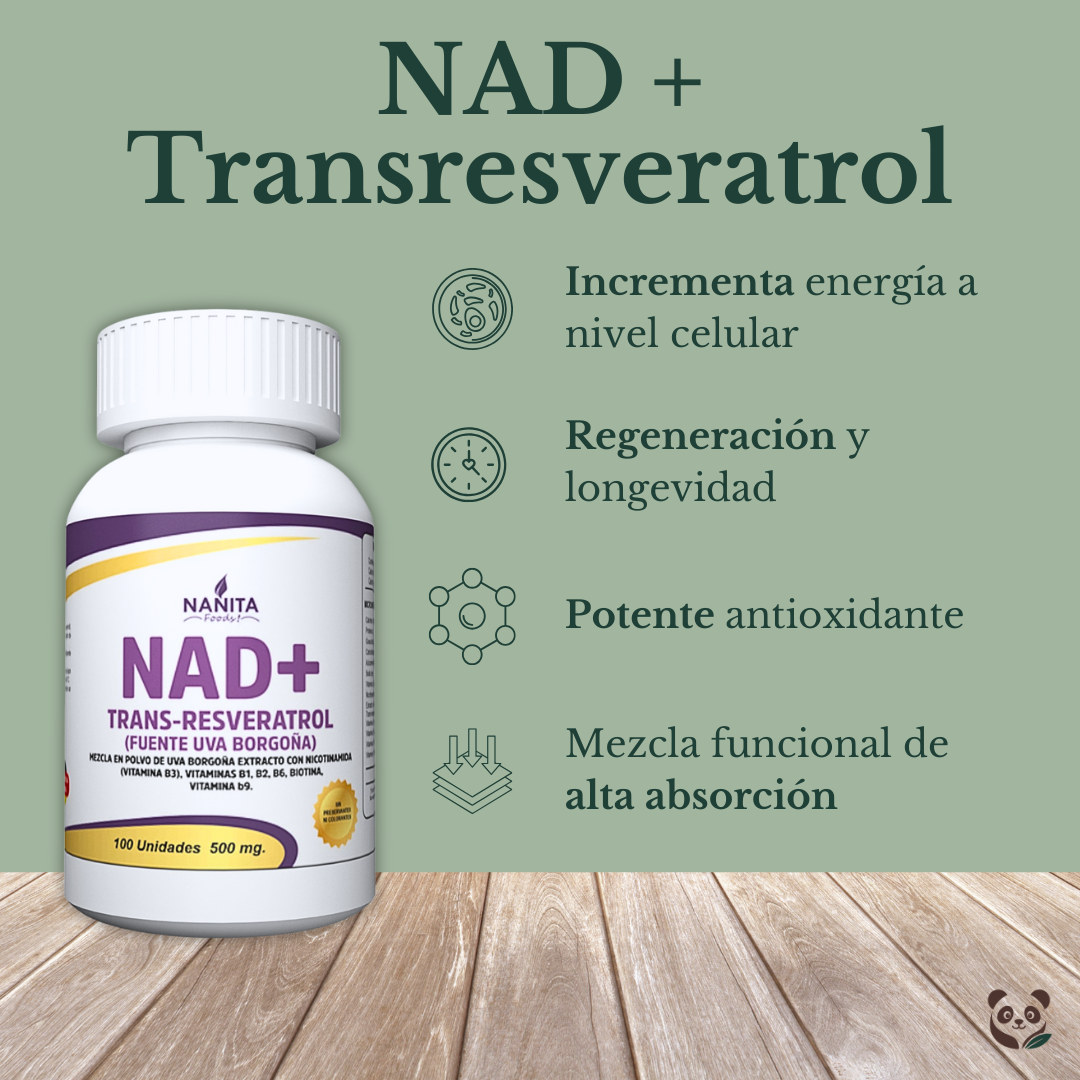 NAD + Transresveratrol | Protección antioxidante celular de alta absorción Nanita Foods