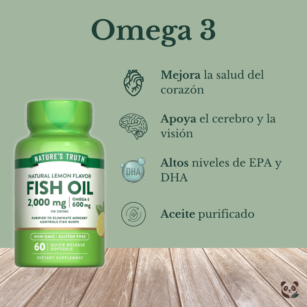 Omega 3 de Fish Oil purificado 1000 mg | Cápsulas blandas libres de mercurio Nature's Truth