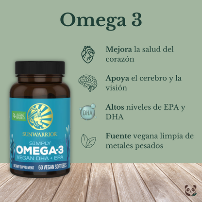 Omega 3 Vegano | Aceite de Algas con DHA + EPA Sunwarrior
