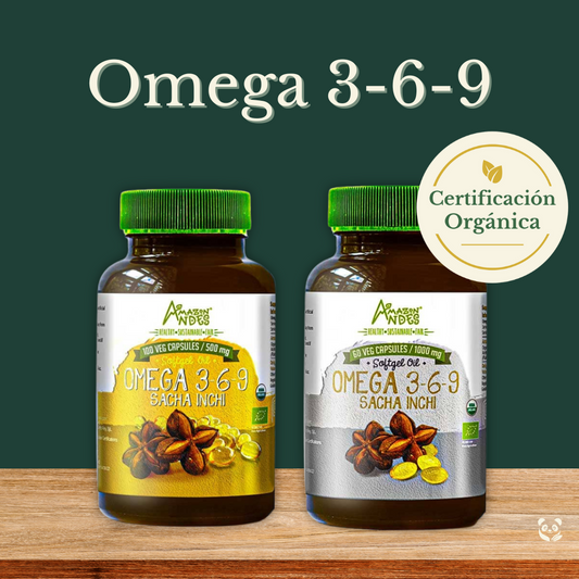 Omega 3-6-9 de Sacha Inchi | Cápsulas orgánicas con ácidos grasos esenciales Amazon Andes