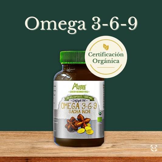 Omega 3-6-9 de Aceite de Sacha Inchi | Cápsulas orgánicas con ácidos grasos esenciales Amazon Andes