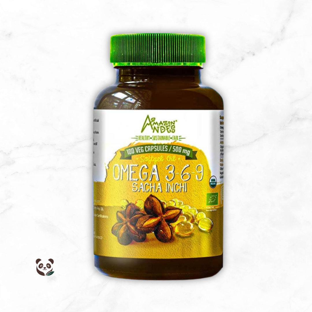 Omega 3-6-9 de Sacha Inchi | Cápsulas orgánicas con ácidos grasos esenciales Amazon Andes