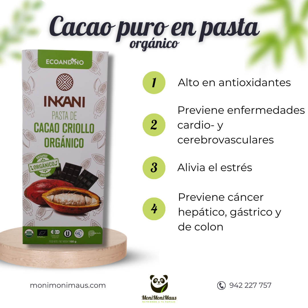 Pasta de cacao criollo orgánico Ecoandino