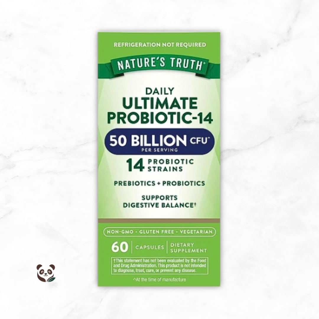 Probióticos 50 Mil Millones UFC | 14 Cepas + Inulina | Microbiota Intestinal Nature's Truth