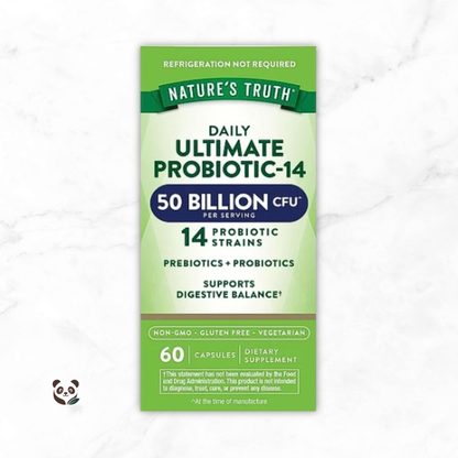 Probióticos 50 Mil Millones UFC | 14 Cepas + Inulina | Microbiota Intestinal Nature's Truth