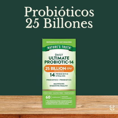 Probiótico 25 Billones + Prebiótico | Microbiota Intestinal Nature's Truth