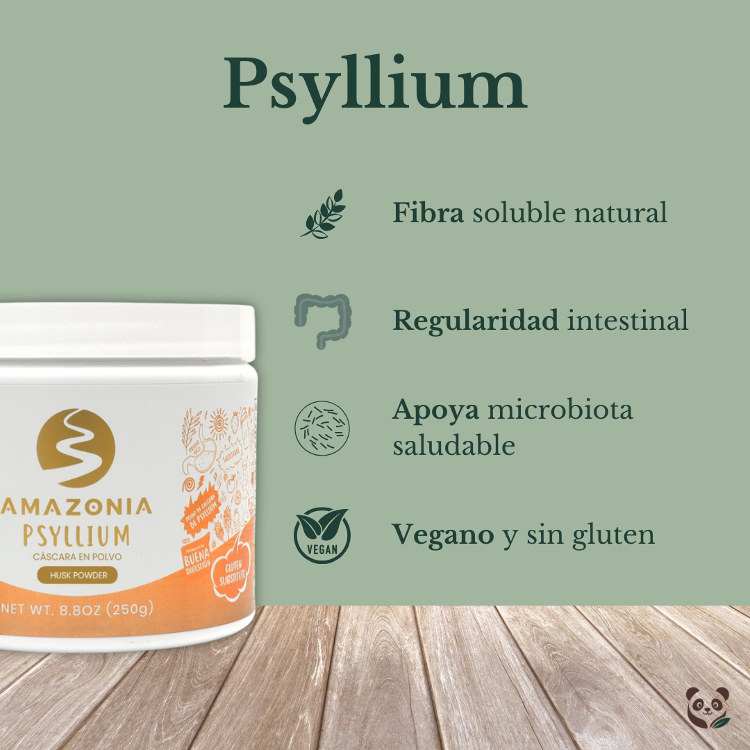 Psyllium Husk Amazonía | Cáscara en polvo | Fibra vegetal sin gluten Amazonía