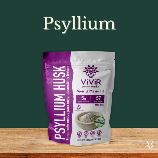 Psyllium Husk en Polvo | Fibra vegetal de fácil disolución y uso culinario Vivir Power
