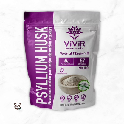 Psyllium Husk en Polvo | Fibra vegetal de fácil disolución y uso culinario Vivir Power