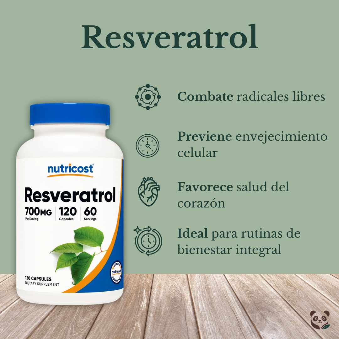 Resveratrol 700 mg | Antioxidante y Bienestar Celular Nutricost