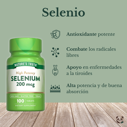 Selenium 200 mcg Nature’s Truth | Antioxidante de alta potencia Nature's Truth
