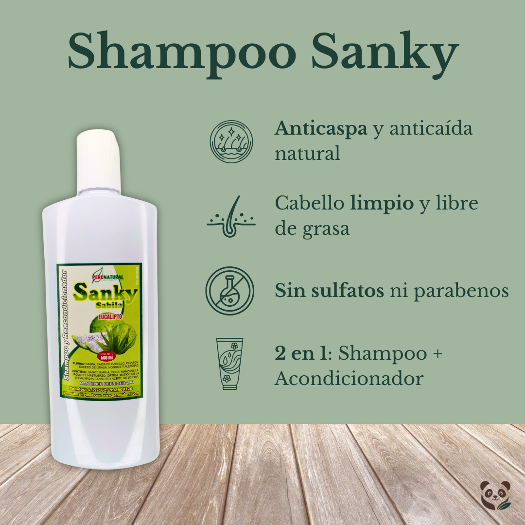 Shampoo Sanky | Limpieza capilar natural con hierbas andinas Peru Natural