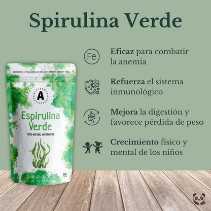 Spirulina Verde Pura | Superalimento rico en hierro, proteínas y vitaminas Alaibowls