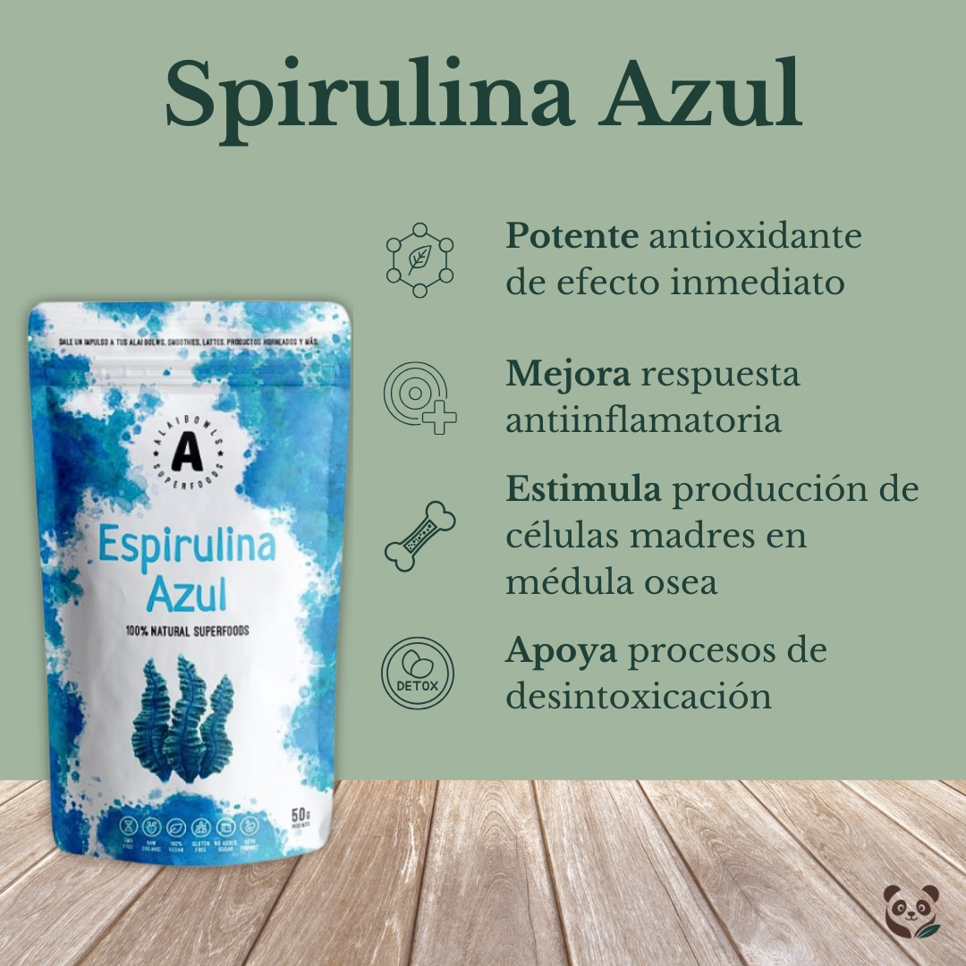 Spirulina Azul Pura | Ficocianina 100% | Potente antioxidante de acción rápida Alaibowls