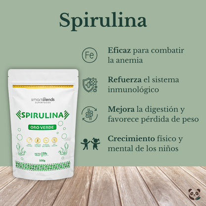 Spirulina con Camu Camu | Superalimento rico en hierro, proteínas y vitaminas Smartblends