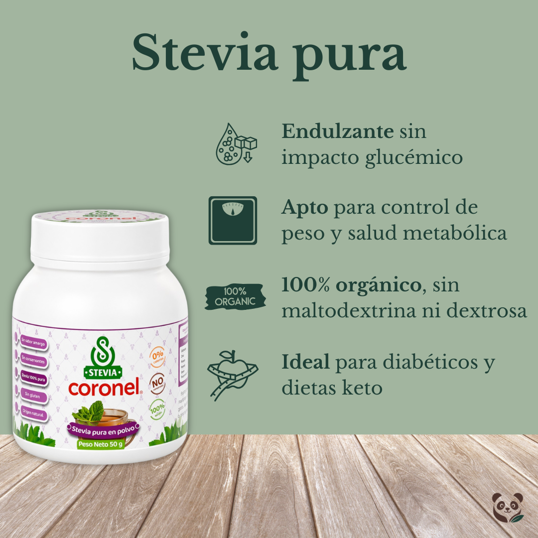 Stevia Pura | Endulzante natural sin calorías ni amargor Stevia Coronel
