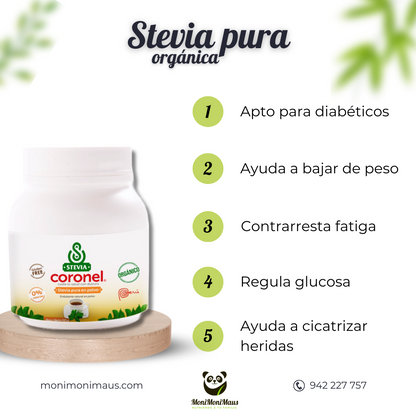 Stevia pura orgánica Stevia Coronel