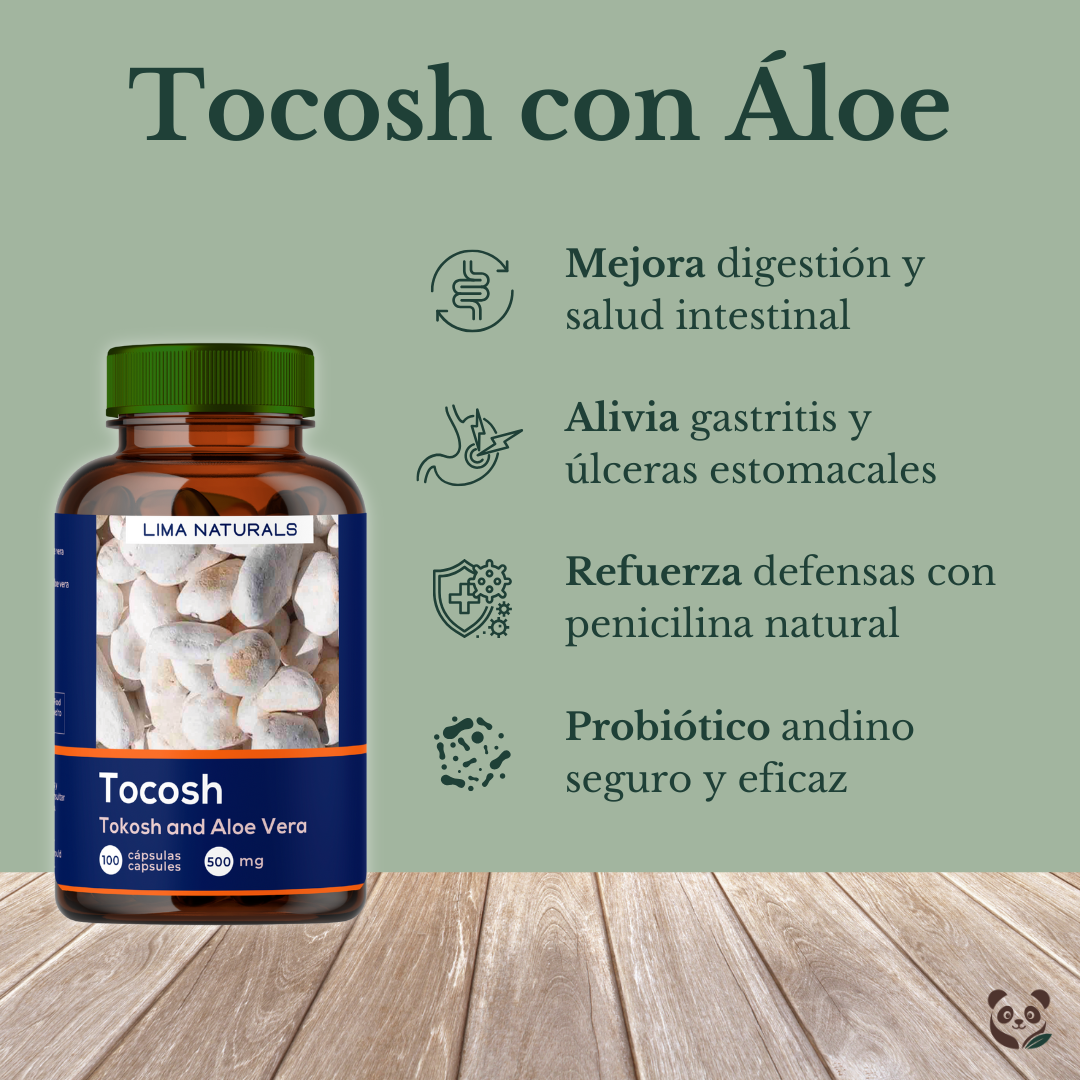 Tocosh + Áloe Vera en cápsulas | Probiótico natural para digestión y gastritis Oriundo's, Lima Naturals