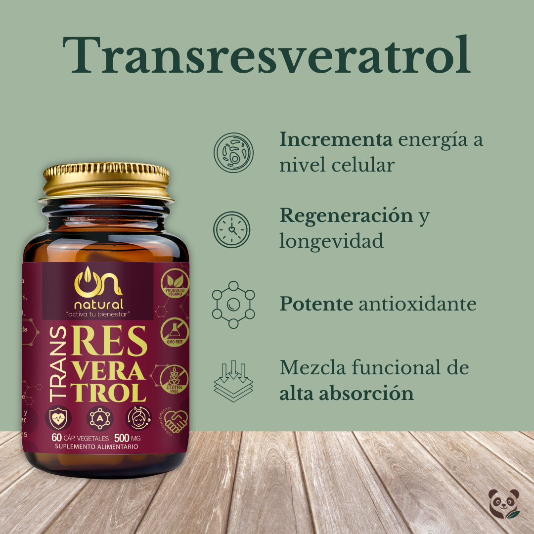 Trans Resveratrol 99% | Antioxidante y salud cardiovascular ON NATURAL