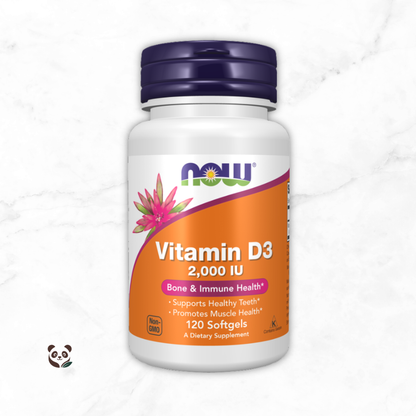 Vitamin D3 2000 IU | Soporte inmunológico y óseo Now Foods