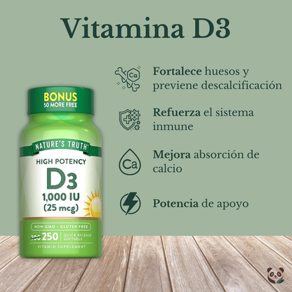 Vitamin D3 1000 IU | Soporte inmunológico y óseo Nature's Truth