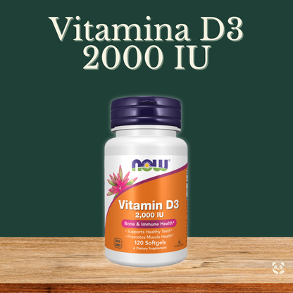 Vitamin D3 2000 IU | Soporte inmunológico y óseo Now Foods