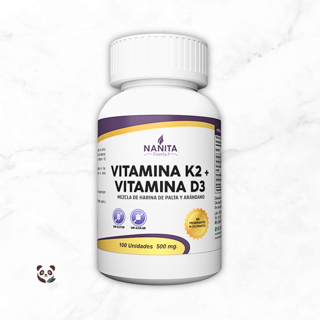 Vitamina K2 + D3 | Cápsulas para huesos, corazón e inmunidad Nanita Foods